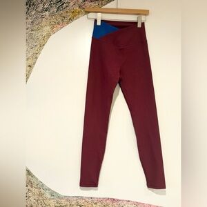 Wilo the Label Plum criss cross plum blue waist ribbed 7/8 length leggings XS